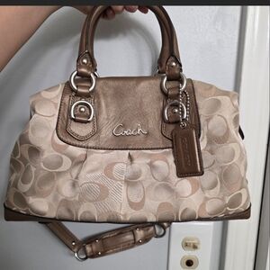 Coach Tan and Brown Satchel Purse